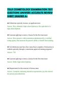 TDLR COSMETOLOGY EXAMINATION TEST&NewLine;QUESTIONS ANSWERS ACCURATE REVIEW&NewLine;SHEET GRADED A&plus;