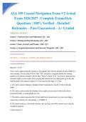 ASA 105 Coastal Navigation Exam V2 Actual Exam 2026&sol;2027 &vert; Complete Exam-Style Questions &vert; 100&percnt; Verified &ndash; Detailed Rationales &ndash; Pass Guaranteed &ndash; A&plus; Graded&NewLine;&NewLine;