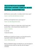 TDLR ESTHETICIAN EXAMPREP&NewLine;QUESTIONS ANSWERS COMPLETE REVIEW&NewLine;MATERIAL GUARANTEED PASS