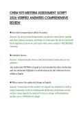CHEM 1011 MIDTERM ASSESSMENT SCRIPT&NewLine;2026 VERIFIED ANSWERS COMPREHENSIVE&NewLine;REVIEW