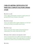 CHEM 1011 MIDTERM CERTIFICATION TEST&NewLine;PAPER 2026 COMPLETE SOLUTIONS GRADED&NewLine;A PLUS&NewLine;