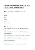 CHEM 1011 MIDTERM FINAL PAPER 2026 STUDY&NewLine;GUIDE DETAILED ANSWERS READY&NewLine;