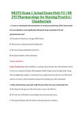 NR293 Exam 1 Actual Exam Style V3 &vert; NR &NewLine;293 Pharmacology for Nursing Practice &vert; &NewLine;Chamberlain 