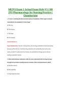 NR293 Exam 1 Actual Exam Style V1 &vert; NR &NewLine;293 Pharmacology for Nursing Practice &vert; &NewLine;Chamberlain