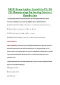 NR293 Exam 4 Actual Exam Style V2 &vert; NR &NewLine;293 Pharmacology for Nursing Practice &vert; &NewLine;Chamberlain
