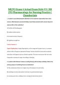 NR293 Exam 4 Actual Exam Style V3 &vert; NR &NewLine;293 Pharmacology for Nursing Practice &vert; &NewLine;Chamberlain