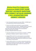 Kitchen Hood Fire Suppression &NewLine;Technician EXAM STUDY GUIDE &NewLine;2026&sol;2027 ACCURATE QUESTIONS &NewLine;WITH CORRECT DETAILED ANSWERS &NewLine;&vert;&vert; 100&percnt; GUARANTEED PASS &NewLine;<NEWEST VERSION> &NewLine; 