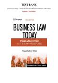 Business Law Today - Standard Edition&colon; Text & Summarized Cases&comma; 13th Edition  &mdash; by Roger LeRoy Miller &mdash; Complete Test Bank &vert; Latest Update 