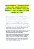 CWEA Mechanical Technologist EXAM &NewLine;STUDY GUIDE 2026&sol;2027 ACCURATE &NewLine;QUESTIONS WITH CORRECT DETAILED &NewLine;ANSWERS &vert;&vert; 100&percnt; GUARANTEED PASS &NewLine;<NEWEST VERSION> &NewLine;
