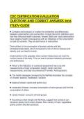 CDC CERTIFICATION EVALUATION QUESTIONS AND CORRECT ANSWERS 2026 STUDY GUIDE&period;pdf&NewLine;&NewLine;