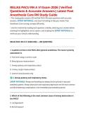 RELIAS PACU RN A V1 Exam 2026 &vert; Verified Questions & Accurate Answers &vert; Latest Post Anesthesia Care RN Study Guide