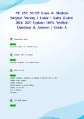 NU 155&sol; NU155 Exam 4&ndash; Medical-Surgical Nursing I Guide &vert; Galen &lpar;Latest 2026&sol; 2027 Update&rpar; 100&percnt; Verified Questions & Answers &vert; Grade A