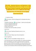 DTSA 5002 - Statistical Inference and Hypothesis in Data &NewLine;Science Comprehensive Resource To Help You Ace 2026&NewLine;2027 Exams Includes Frequently Tested Questions With &NewLine;ELABORATED 100&percnt; Correct COMPLETE SOLUTIONS &NewLine;Guaranteed Pass First Attempt&excl;&excl; Current Upd