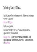 Culture and Identity&colon; Social Class Notes 