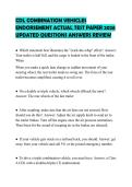 CDL COMBINATION VEHICLES&NewLine;ENDORSEMENT ACTUAL TEST PAPER 2026&NewLine;UPDATED QUESTIONS ANSWERS REVIEW