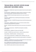 TEXAS REAL ESTATE STATE EXAM 2026-2027 &lpar;SCORED 100&percnt;&rpar;