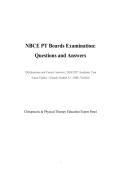 NBCE PT Boards Examination Questions and Answers 2026&sol;2027 Academic Year &ndash; 150 Questions with Correct Answers and Comprehensive Rationales