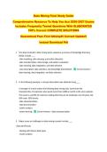 Data Mining Final Study Guide  &NewLine;Comprehensive Resource To Help You Ace 2026-2027 Exams &NewLine;Includes Frequently Tested Questions With ELABORATED &NewLine;100&percnt; Correct COMPLETE SOLUTIONS &NewLine;Guaranteed Pass First Attempt&excl;&excl; Current Update&excl;&excl; &NewLine;Instant Download Pdf