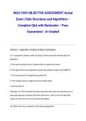 WGU C949 OBJECTIVE ASSESSMENT Actual Exam 2026&sol;2027 &vert; Data Structures and Algorithms &ndash; Complete Q&A with Rationales &ndash; Pass Guaranteed - A&plus; Graded