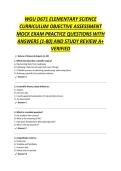 WGU D671 ELEMENTARY SCIENCE CURRICULUM OBJECTIVE ASSESSMENT MOCK EXAM PRACTICE QUESTIONS WITH ANSWERS &lpar;1-80&rpar; AND STUDY REVIEW A&plus; VERIFIED