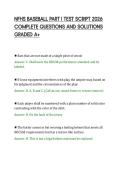 NFHS BASEBALL PART I TEST SCRIPT 2026&NewLine;COMPLETE QUESTIONS AND SOLUTIONS&NewLine;GRADED A&plus;&NewLine;