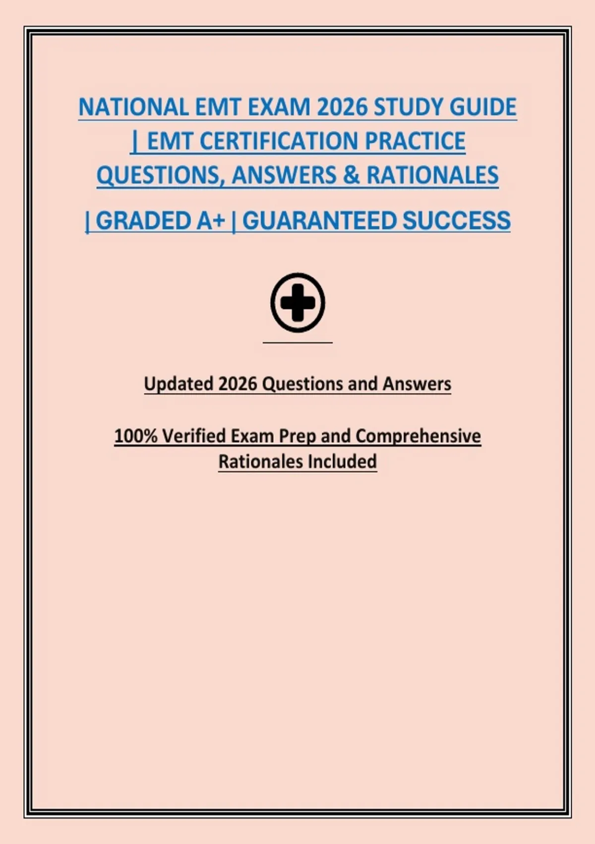 NATIONAL EMT EXAM 2026 STUDY GUIDE | EMT CERTIFICATION PRACTICE ...