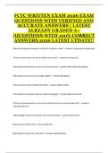 FCTC Written Exam &ndash; Study Guide with Questions and Verified Answers &lpar;2026 Update&rpar;