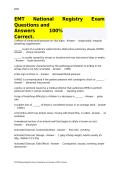 EMT National Registry Exam Questions and Answers 100 Correct&period;