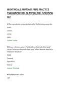 NIGHTINGALE ANATOMY FINAL PRACTICE&NewLine;EVALUATION 2026 QUESTION FULL SOLUTION&NewLine;SET&NewLine;