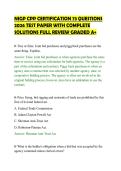 NIGP CPP CERTIFICATION 73 QUESTIONS&NewLine;2026 TEST PAPER WITH COMPLETE&NewLine;SOLUTIONS FULL REVIEW GRADED A&plus;