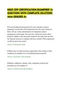 NIGP CPP CERTIFICATION EXAMPREP 73&NewLine;QUESTIONS WITH COMPLETE SOLUTIONS&NewLine;2026 GRADED A&plus;&NewLine;