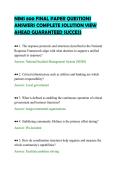 NIMS 800 FINAL PAPER QUESTIONS&NewLine;ANSWERS COMPLETE SOLUTION VIEW&NewLine;AHEAD GUARANTEED SUCCESS