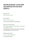 NKU MSN 610 MODULE 1 ACTUAL PAPER&NewLine;2026 QUESTIONS WITH SOLUTIONS&NewLine;GRADED A&plus;&NewLine;