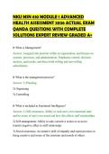 NKU MSN 610 MODULE 1 ADVANCED&NewLine;HEALTH ASSESSMENT 2026 ACTUAL EXAM&NewLine;QANDA QUESTIONS WITH COMPLETE&NewLine;SOLUTIONS EXPERT REVIEW GRADED A&plus;&NewLine;