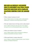 NKU MSN 610 MODULE 1 ADVANCED&NewLine;HEALTH ASSESSMENT 2026 FINAL PAPER&NewLine;PRACTICE QUESTIONS WITH COMPLETE&NewLine;SOLUTIONS VERIFIED STUDY SET GRADED&NewLine;A&plus;