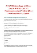 NU 673 Midterm Exam ACTUAL EXAM 2026&sol;2027 &vert; NU 673 Psychopharmacology &vert; Verified Q&A &vert; Pass Guaranteed - A&plus; Graded