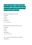 NOCTI ELECTRICAL TOOLS AND TEST&NewLine;EQUIPMENT FINAL PAPER QUESTIONS&NewLine;ANSWERS COMPLETE SOLUTION VIEW&NewLine;AHEAD SUCCESS STRATEGY