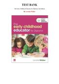 Test Bank for The Early Childhood Educator for Diploma 2nd Edition by Lorraine Walker&comma; Chapter 1-17 &vert; All Chapters