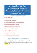 CA Notary Fees and Fines Comprehensive Questions &lpar;Frequently Tested&rpar; with Verified Answers Graded A&plus;