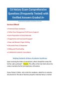 CA Notary Exam Comprehensive Questions &lpar;Frequently Tested&rpar; with Verified Answers Graded A&plus;