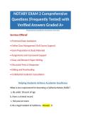 NOTARY EXAM 2 Comprehensive Questions &lpar;Frequently Tested&rpar; with Verified Answers Graded A&plus;