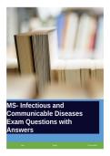 MS- Infectious and Communicable Diseases Exam Questions with Answers&period;