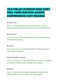 TDLR EYELASH EXTENSION EXAM SCRIPT&NewLine;FINAL PAPER QUESTIONS ANSWERS&NewLine;COMPREHENSIVE STUDY RESOURCE