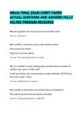 NR606 FINAL EXAM SCRIPT PAPER&NewLine;ACTUAL QUESTIONS AND ANSWERS FULLY&NewLine;SOLVED PREMIUM RESOURCE