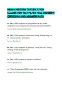 NR606 MIDTERM CERTIFICATION&NewLine;EVALUATION TEST PAPER FULL SOLUTION&NewLine;QUESTIONS AND ANSWERS PACK