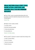 NR606 MIDTERM EXAM SCRIPT FINAL&NewLine;PAPER ACTUAL QUESTIONS AND&NewLine;ANSWERS FULLY SOLVED PREMIUM&NewLine;RESOURCE&NewLine;