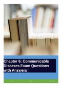 Chapter 6 Communicable Diseases Exam Questions with Answers&period;