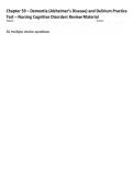 Chapter 59 &ndash; Dementia &lpar;Alzheimer&rsquo;s Disease&rpar; and Delirium Practice Test &ndash; Nursing Cognitive Disorders Review Material