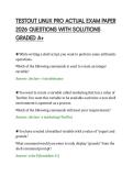 TESTOUT LINUX PRO ACTUAL EXAM PAPER&NewLine;2026 QUESTIONS WITH SOLUTIONS&NewLine;GRADED A&plus;