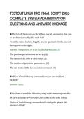TESTOUT LINUX PRO FINAL SCRIPT 2026&NewLine;COMPLETE SYSTEM ADMINISTRATION&NewLine;QUESTIONS AND ANSWERS PACKAGE
